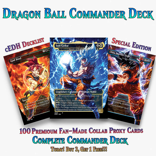Dragon Ball MTG Proxy Commander Deck - 115+ Pcs Saiyan Warrior Set