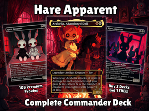 | New | Arabella Hare Apparent Commander Deck | 100-Card MTG Proxy EDH Set | Creepy Chibi Rabbit | ProxyTCG