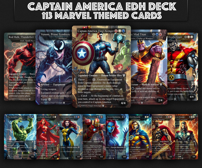 Captain America Super-Soldier Commander Deck | 123+ Cards | ProxyTCG