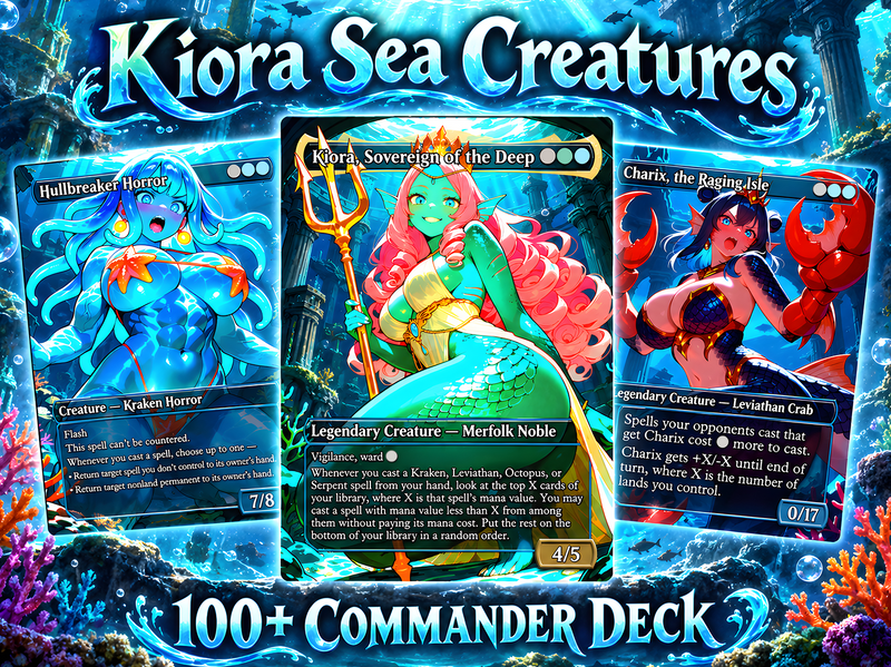 Kiora Sea Creatures Commander Deck – 100+ Cards Custom Art EDH Set