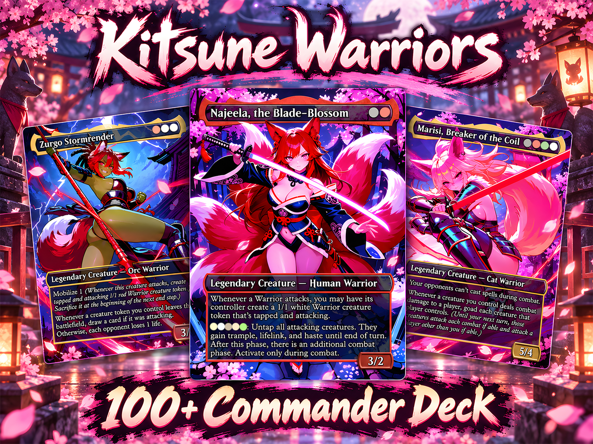 Kitsune Warriors Commander Deck – 100+ Cards Custom Art EDH Set