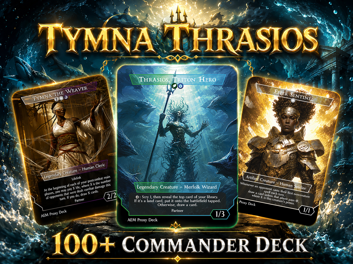 Tymna & Thrasios Partner Commander Deck | 100+ Card Fan-Made MTG Proxy EDH Set | 4-Color Value Combo Deck