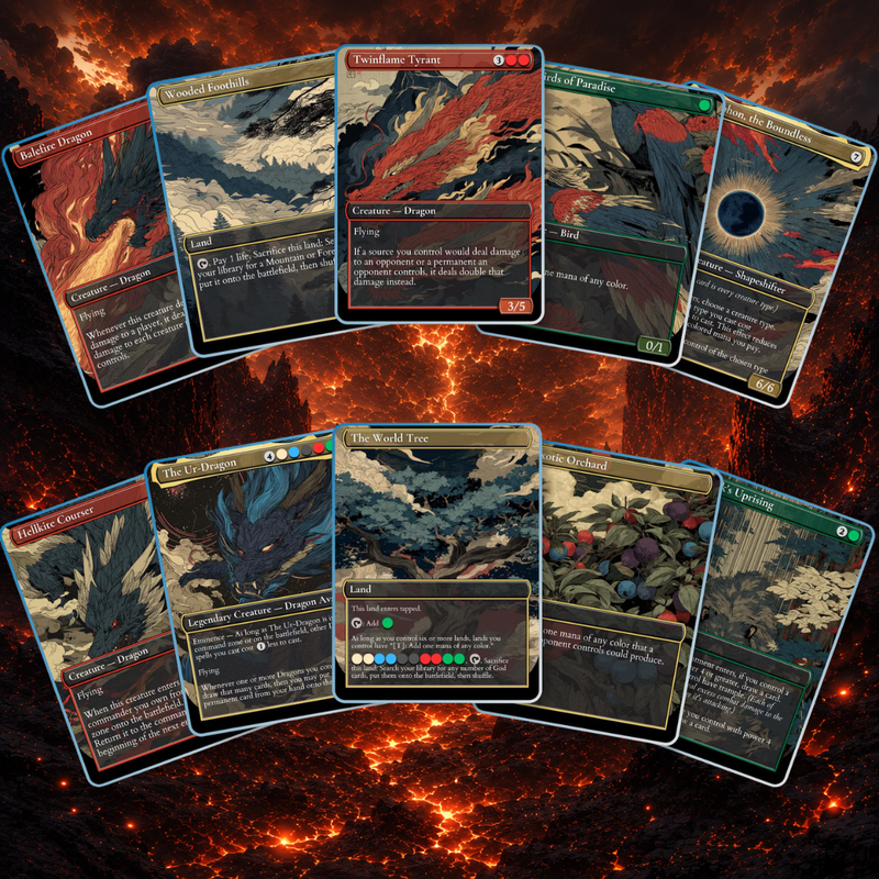 | New | The Ur-Dragon | 5-Color Dragon Tribal Commander Proxy Deck | 100 Cards | ProxyTCG