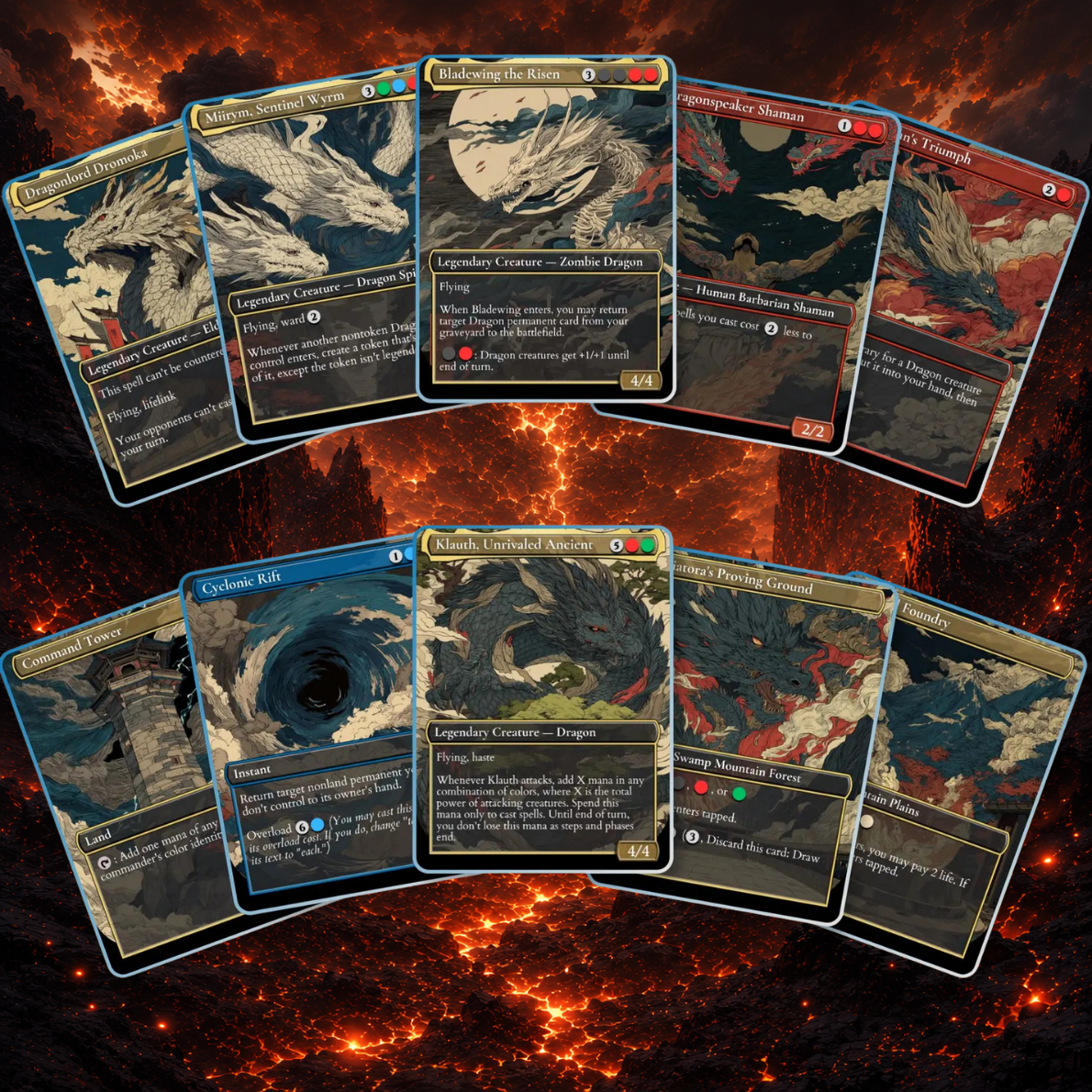 | New | The Ur-Dragon | 5-Color Dragon Tribal Commander Proxy Deck | 100 Cards | ProxyTCG