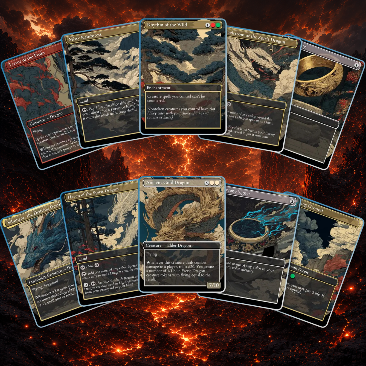 | New | The Ur-Dragon | 5-Color Dragon Tribal Commander Proxy Deck | 100 Cards | ProxyTCG