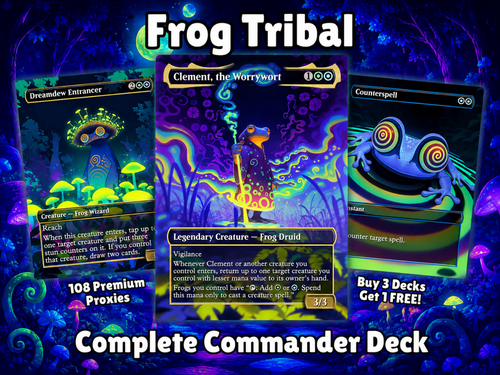 Clement Frog Tribal | 100-Card MTG Proxy EDH Set | Trippy Bounce Strategy Deck | ProxyTCG