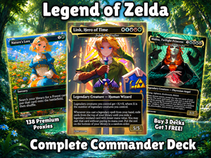 | New | Legend of Zelda Inspired | 138-Card MTG Proxy EDH Set | Hyrule Legendary Heroes Deck | ProxyTCG