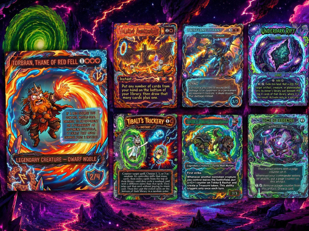 | New | Norin the Wary Rick and Morty Inspired | 100+ Card MTG Proxy EDH Set | Chaotic Burn Deck | ProxyTCG