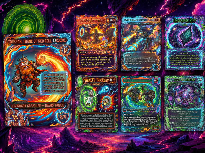 | New | Norin the Wary Rick and Morty Inspired | 100+ Card MTG Proxy EDH Set | Chaotic Burn Deck | ProxyTCG