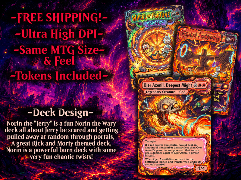 | New | Norin the Wary Rick and Morty Inspired | 100+ Card MTG Proxy EDH Set | Chaotic Burn Deck | ProxyTCG