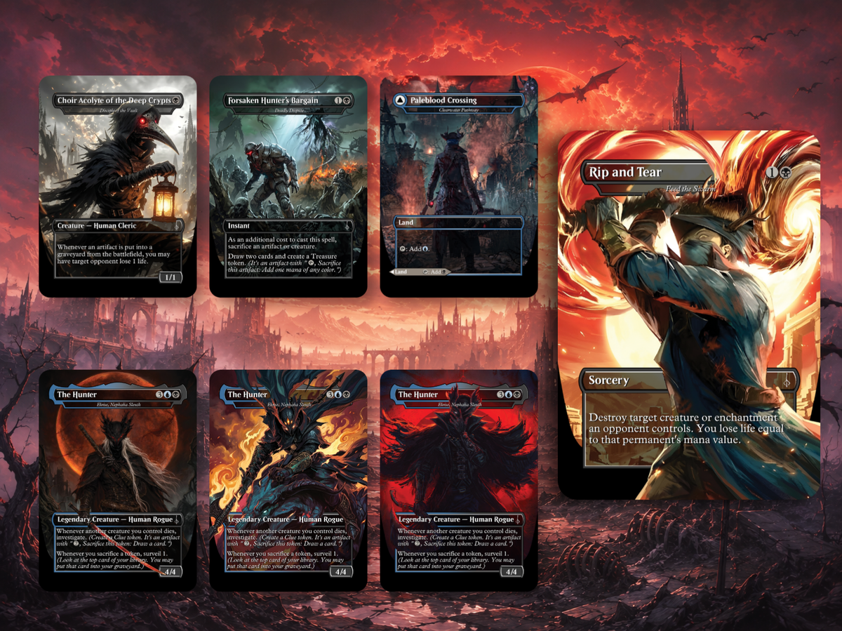| New | Bloodborne Inspired Commander Deck | 100+ Card MTG Proxy EDH Set | Gothic Hunter Horror Deck | ProxyTCG