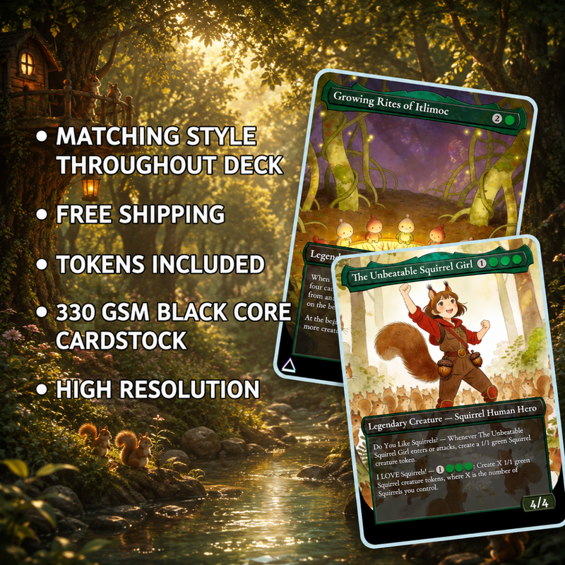 The Unbeatable Squirrel Girl Commander Deck | 100-Card Fan-Made MTG Proxy EDH Set | Squirrel Tribal Token Deck