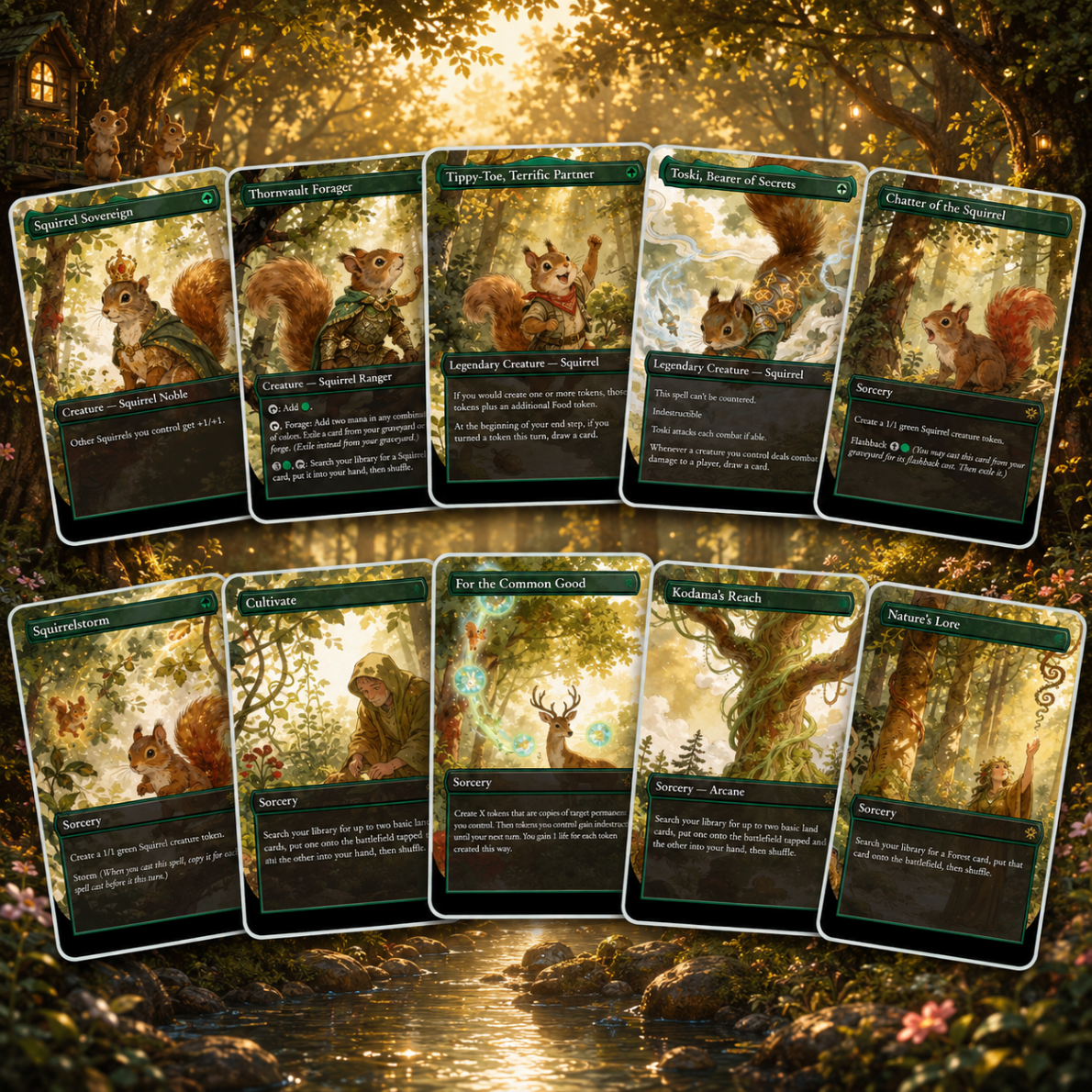 The Unbeatable Squirrel Girl Commander Deck | 100-Card Fan-Made MTG Proxy EDH Set | Squirrel Tribal Token Deck