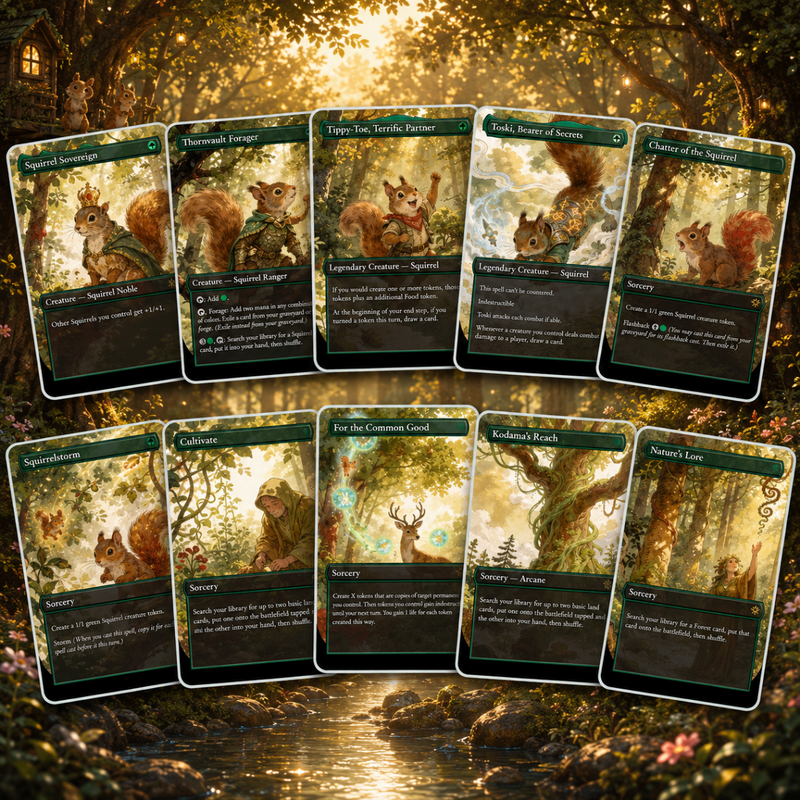 The Unbeatable Squirrel Girl Commander Deck | 100-Card Fan-Made MTG Proxy EDH Set | Squirrel Tribal Token Deck