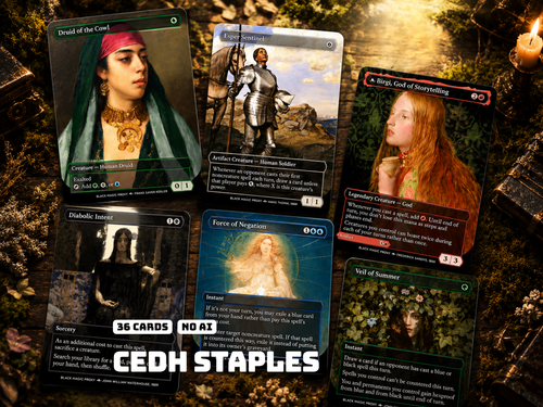 | New | cEDH Proxy Bundle | 36 Classical Art MTG Playtest Cards | Commander Competitive Staples Set