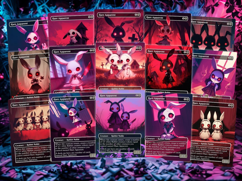 | New | Arabella Hare Apparent Commander Deck | 100-Card MTG Proxy EDH Set | Creepy Chibi Rabbit | ProxyTCG
