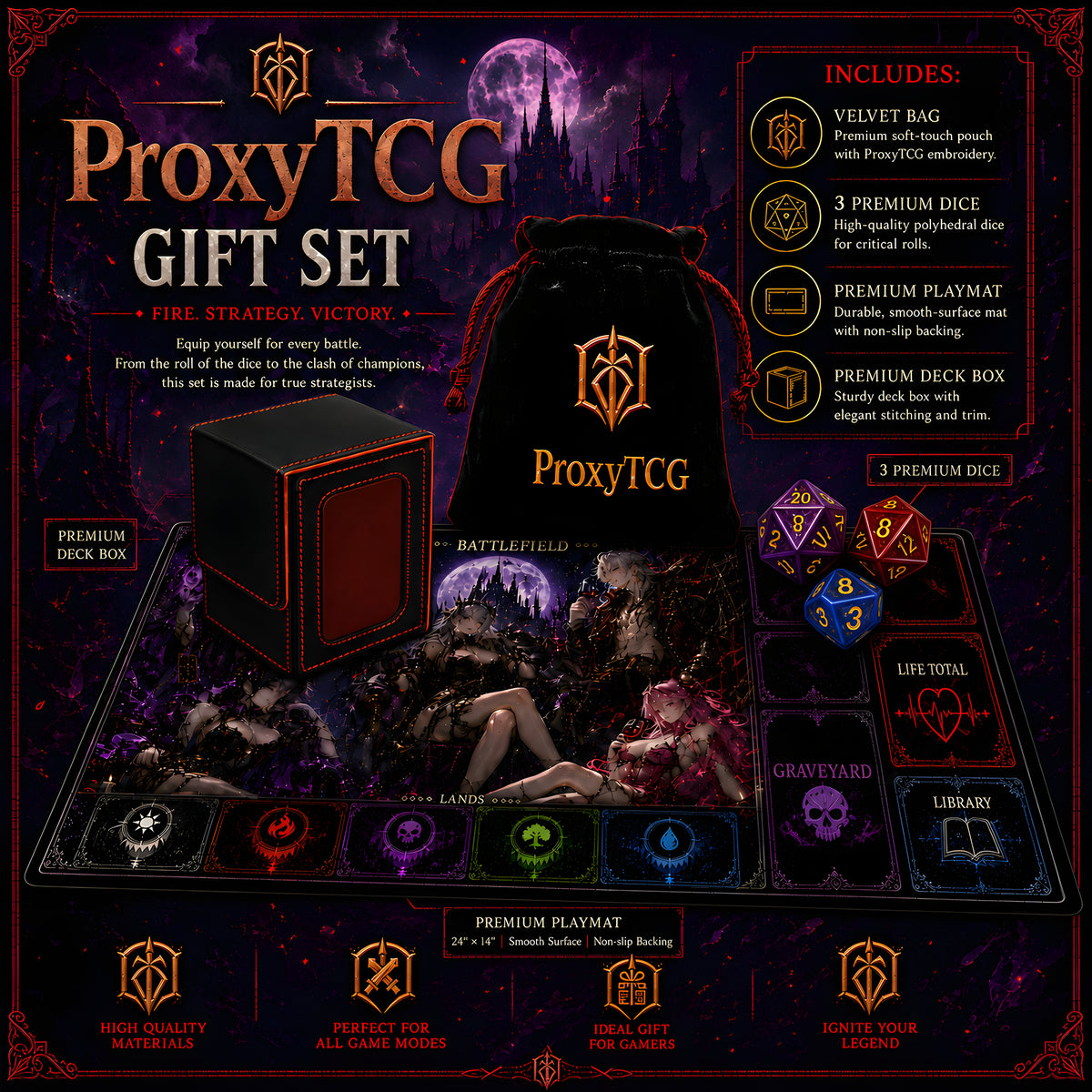 Box + playmat + dice + velvet bag | ProxyTCG