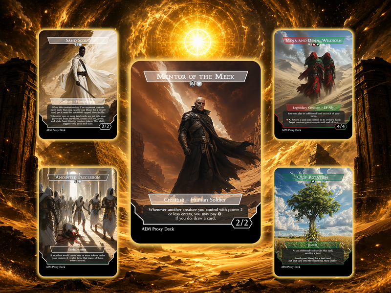 Hazezon Desert Commander Deck – Sand Warrior Token & Desert Lands Strategy | Custom 100+ Card | ProxyTCG