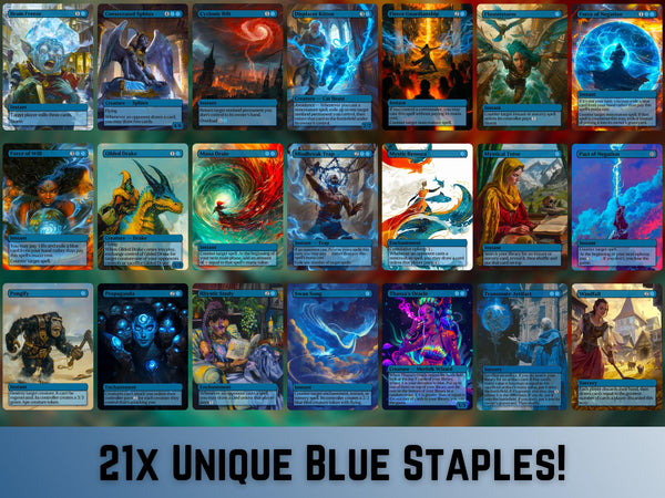 105 Card Commander Staples Super Mega Bundle - Gift - All 5xColors -Unique Full-art Custom Magic proxies-High Quality Cards for your decks!