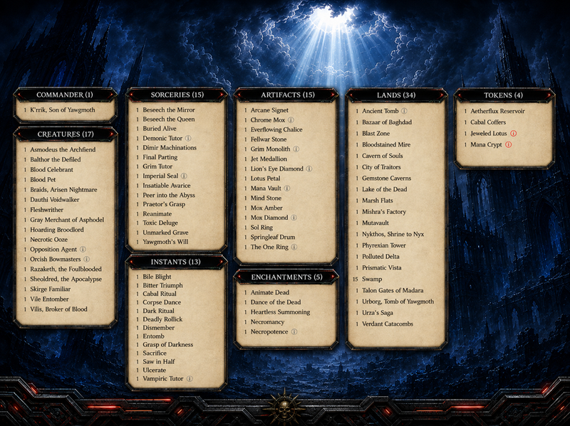 K’rrik, Son of Yawgmoth Commander Proxy Deck | 100+ Premium MTG Proxy Cards | ProxyTCG