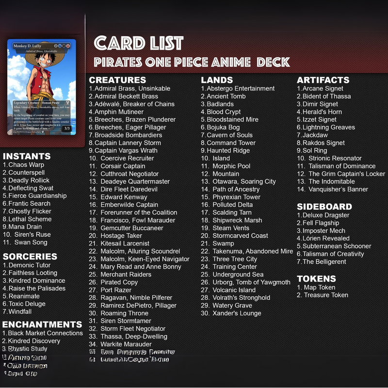 One Piece Commander Deck | 121+ Cards | ProxyTCG