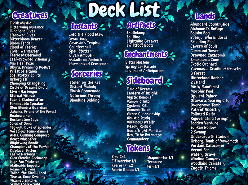 Maralen Fae Commander Deck – 100+ Cards Custom Art EDH Set