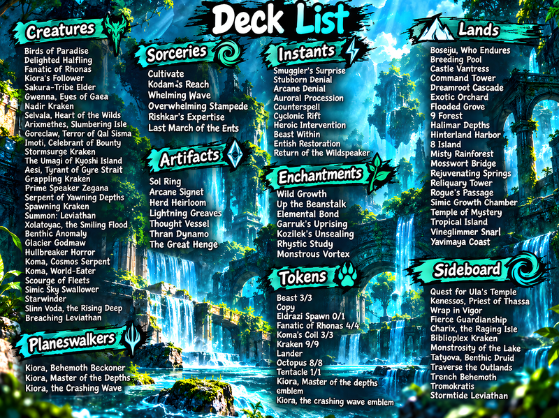 Kiora Sea Creatures Commander Deck – 100+ Cards Custom Art EDH Set