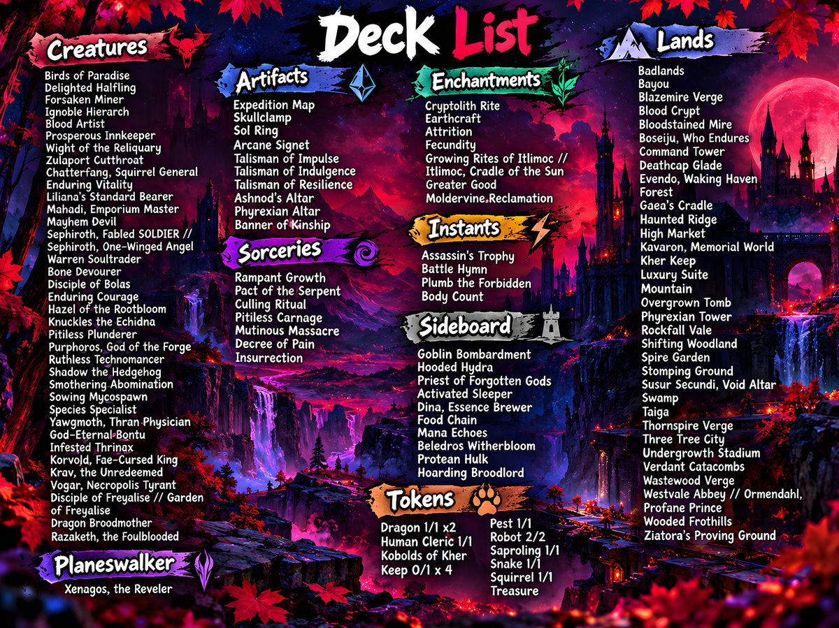 Prossh Sacrifice Commander Deck – 100+ Cards Custom Art EDH Set