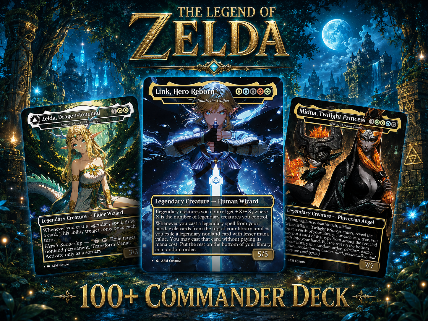Legend of Zelda Inspired | 138-Card MTG Proxy EDH Set | Hyrule Legendary Heroes Deck | ProxyTCG