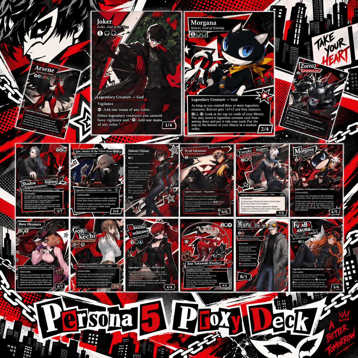 Joker Persona 5 Commander Proxy Deck – 100+ Custom Art Cards | ProxyTCG
