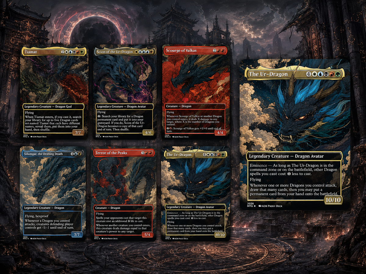 The Ur-Dragon | 5-Color Dragon Tribal Commander Proxy Deck | 100 Cards | ProxyTCG