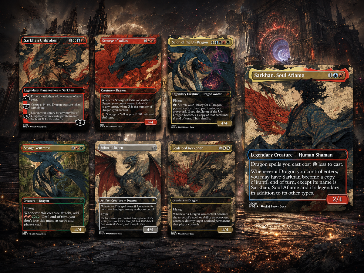 The Ur-Dragon | 5-Color Dragon Tribal Commander Proxy Deck | 100 Cards | ProxyTCG