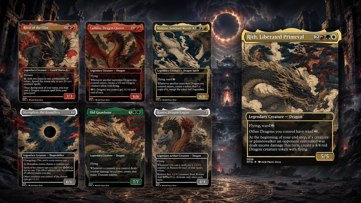 The Ur-Dragon | 5-Color Dragon Tribal Commander Proxy Deck | 100 Cards | ProxyTCG