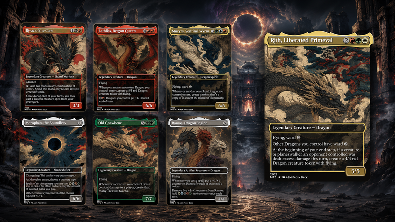 The Ur-Dragon | 5-Color Dragon Tribal Commander Proxy Deck | 100 Cards | ProxyTCG