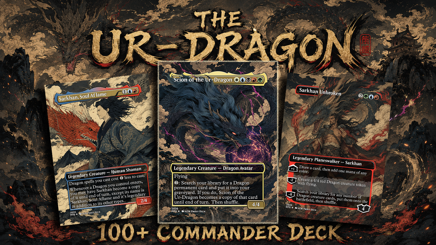 The Ur-Dragon | 5-Color Dragon Tribal Commander Proxy Deck | 100 Cards | ProxyTCG