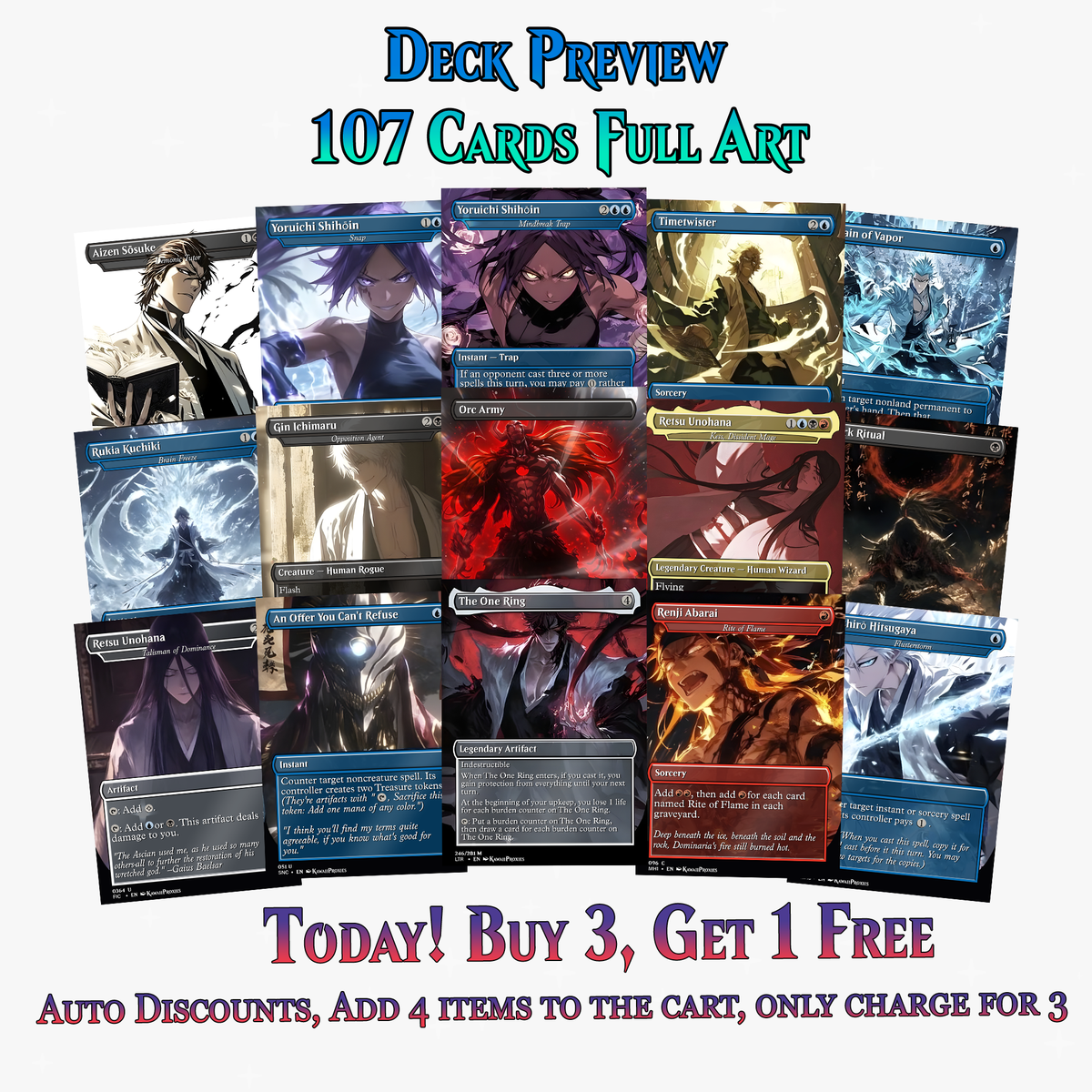 Bleach Anime Commander Deck | 107+ Cards | ProxyTCG