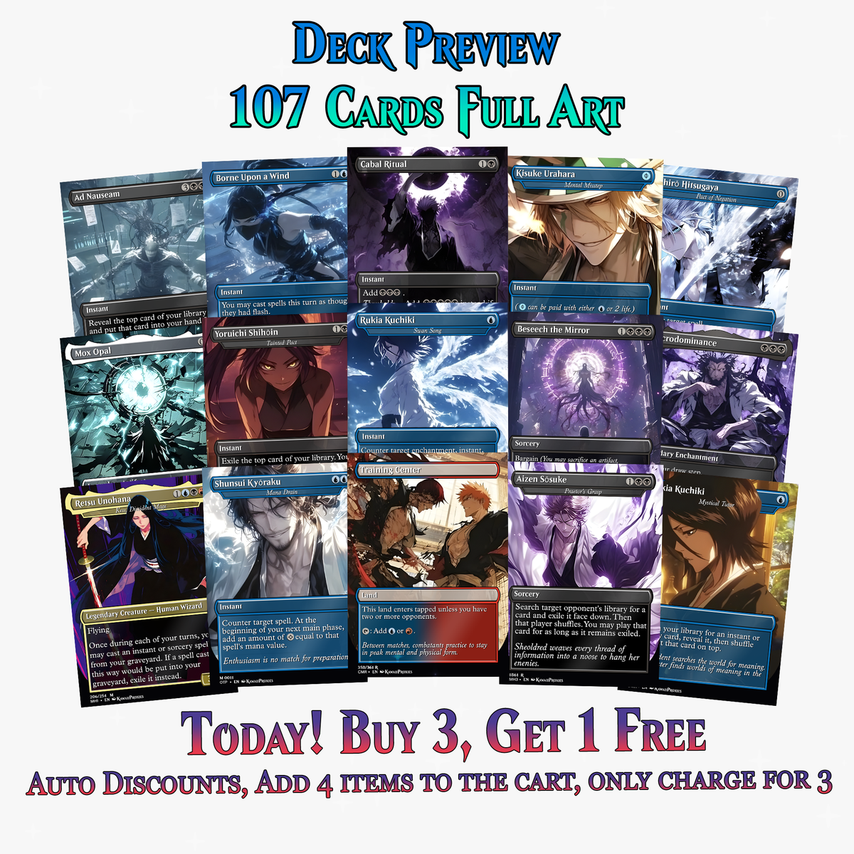 Bleach Anime Commander Deck | 107+ Cards | ProxyTCG
