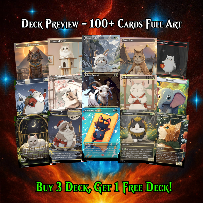 Arahbo Cat Tribal Commander Deck | 115+ Cards | ProxyTCG