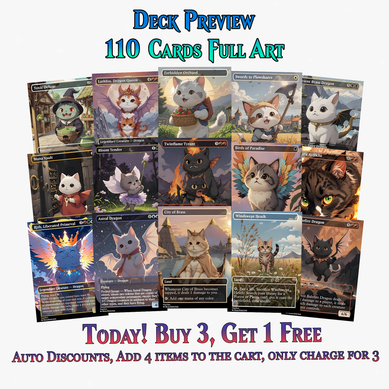 Ur-Dragon Cute Cat Commander Deck - 110+ Cards - ProxyTCG