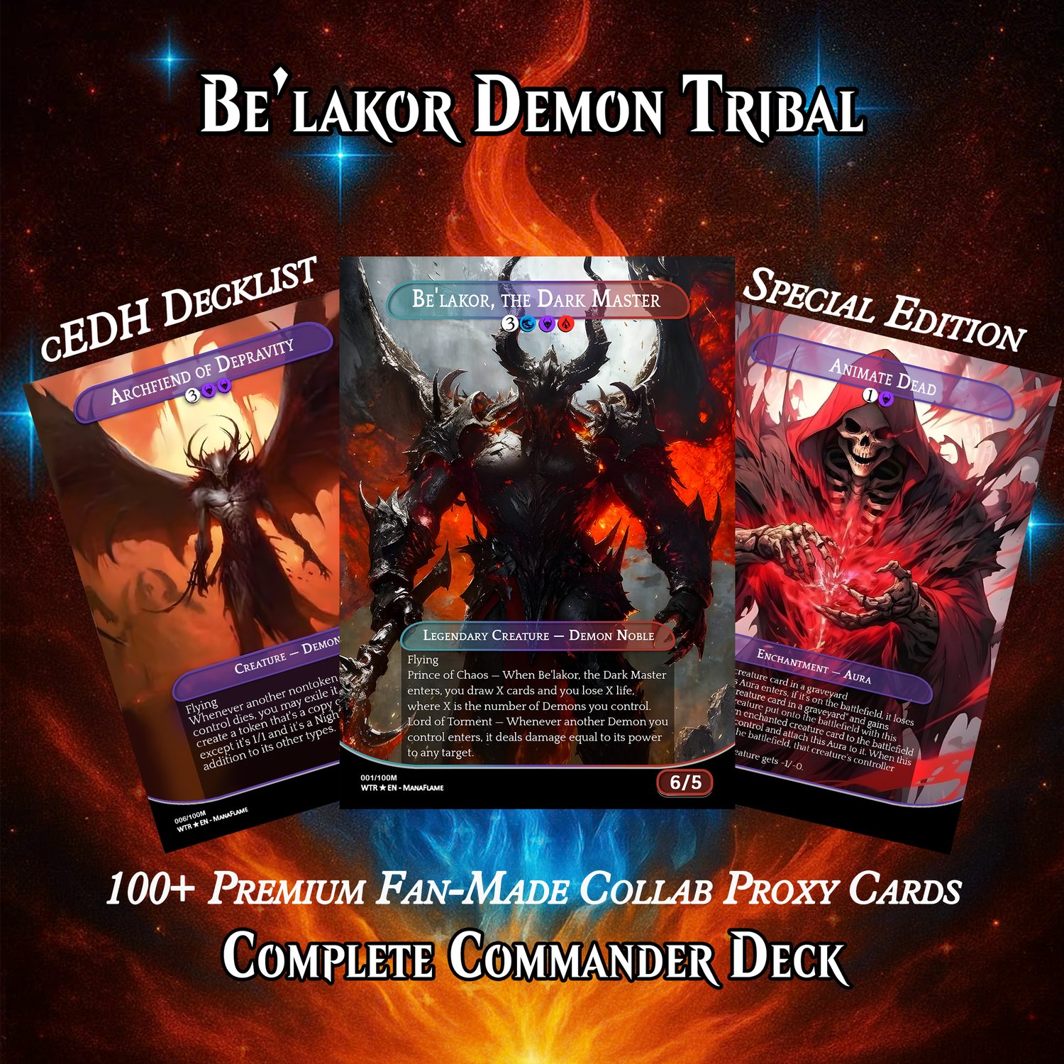 BE’LAKOR DEMON TRIBAL COMMANDER DECK – 108+ CARDS - ProxyTCG