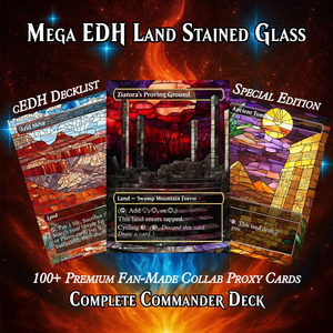 Stained Glass Mega EDH Land Pack | 55 Proxy Lands Collector Set | ProxyTCG