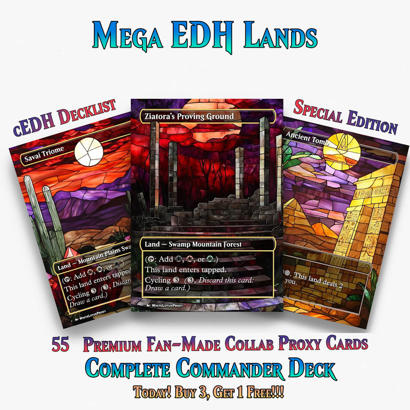 Stained Glass Mega EDH Land Pack | 55+ Cards | ProxyTCG