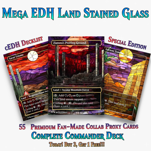 Stained Glass Mega EDH Land Pack | 55+ Cards | ProxyTCG