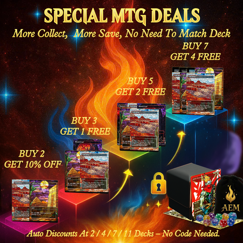 Stained Glass Mega EDH Land Pack | 55 Proxy Lands Collector Set | ProxyTCG