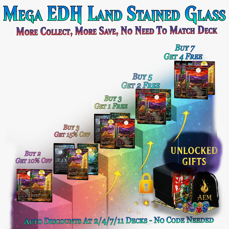 Stained Glass Mega EDH Land Pack | 55+ Cards | ProxyTCG