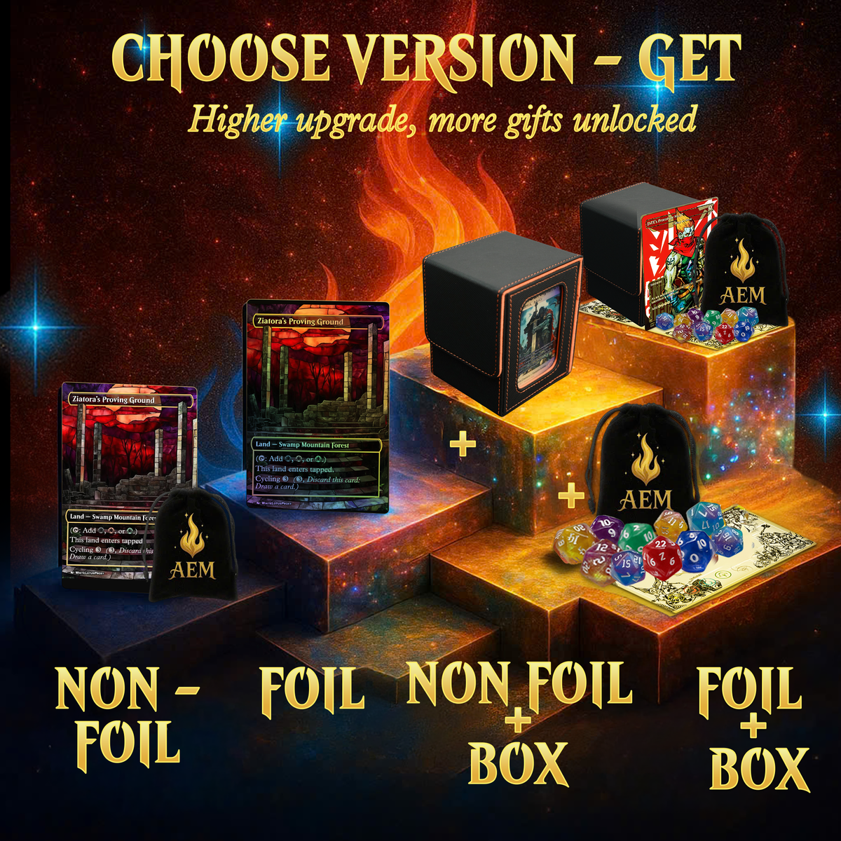 Stained Glass Mega EDH Land Pack | 55 Proxy Lands Collector Set | ProxyTCG