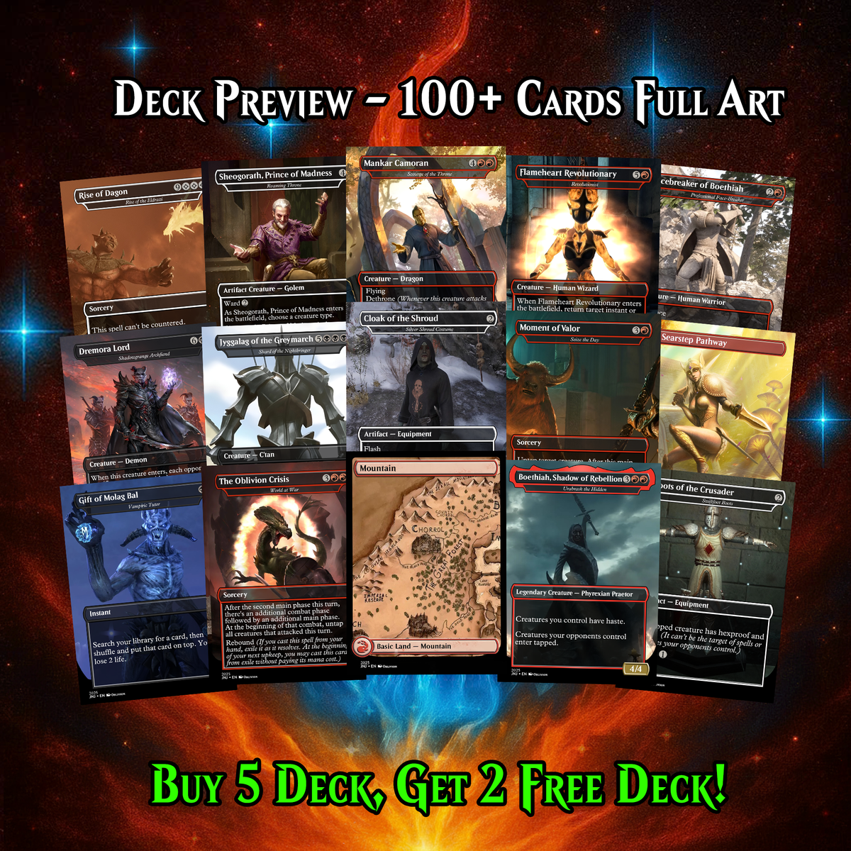 OBLIVION THEMED COMMANDER DECK – PREMIUM COLLECTOR SET (107 CARDS)
