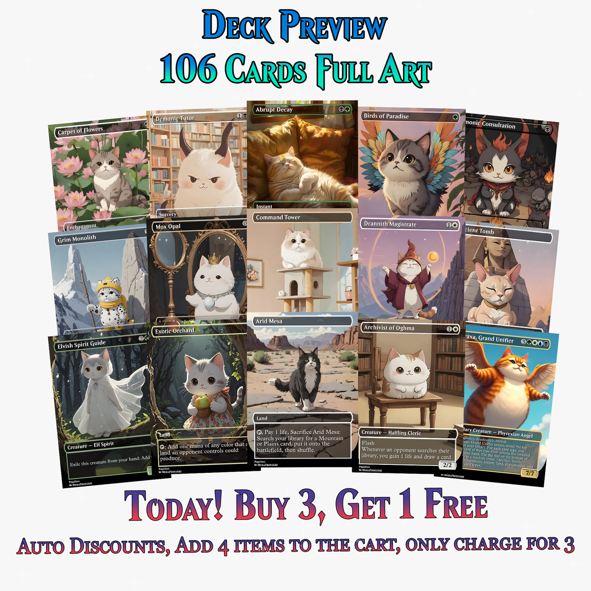 Atraxa Cat Cute Anime Commander Deck | 106+ Cards | ProxyTCG