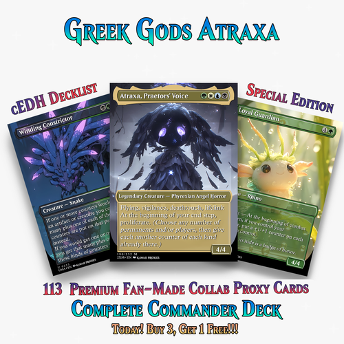 Greek Gods Chibi Atraxa Commander Deck| 113+ Cards | ProxyTCG