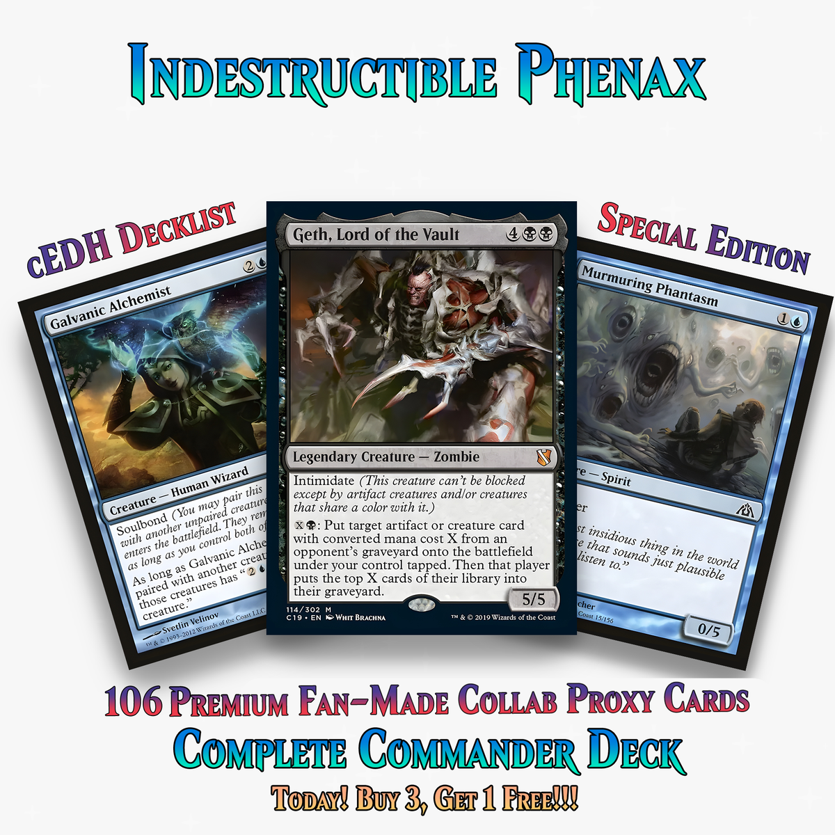 Indestructible Phenax Commander Deck –  106+ Cards - ProxyTCG
